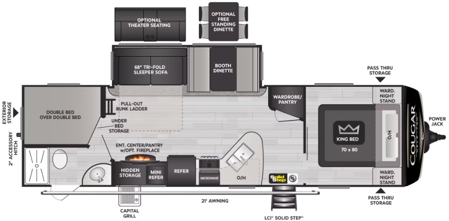 2022 KEYSTONE COUGAR 1/2 TON 29BHSWE, , floor-plans-day image number 0